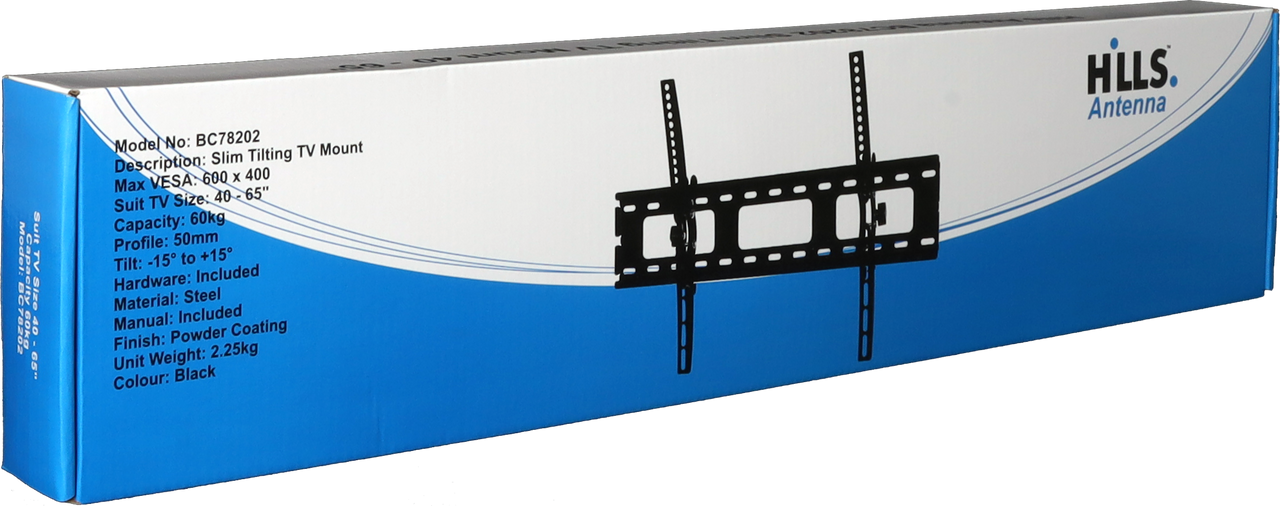 Hills Antenna BC78202 Slim Tilting TV Mount - 40" - 65" BC78202