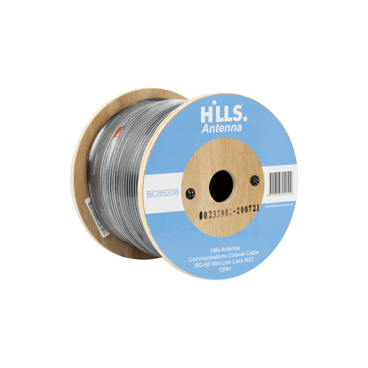 Hills Antenna High Quality 50 Ohm RG58 Mini Low Loss Coaxial Cable - 100M Roll BC85208