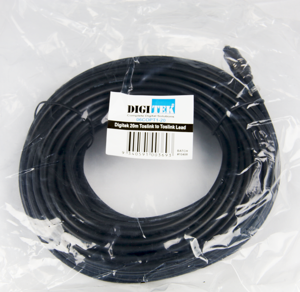 Digitek Toslink Optical Audio Lead - 20M 06COPT1-20
