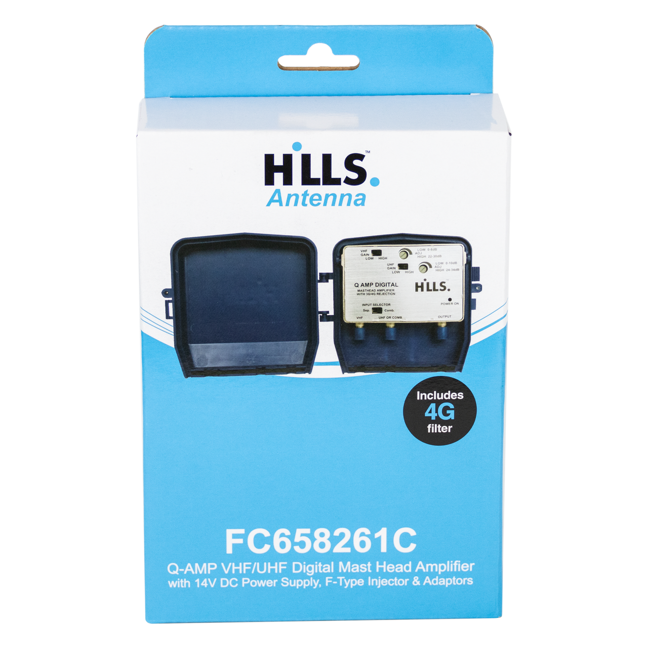 Hills Antenna FC658261C Q-Amp 4G Masthead Amplifier with PSU6F FC658261C