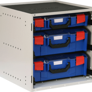 StorageTek Cabinet c/w 2 Large + 1 Small PC Lid Case - Blue 33SCS2L1SA-BL