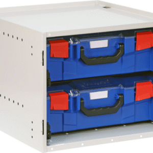 StorageTek Cabinet c/w with 2 Large PC Lid Cases - Blue 33SCS2LA-BL