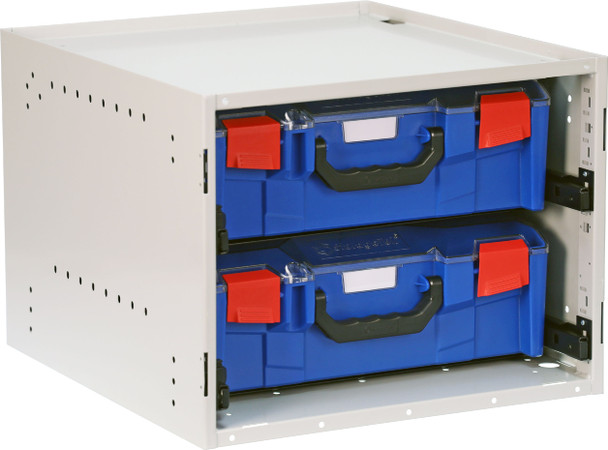 StorageTek Cabinet c/w with 2 Large PC Lid Cases - Blue 33SCS2LA-BL