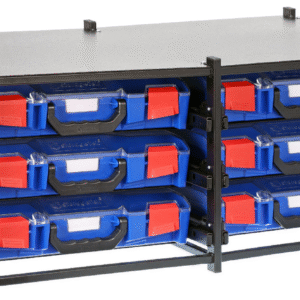 StorageTek Dual Frame assembled c/w 6 Small PC lid Cases- Blue 33SFD6SA-BL