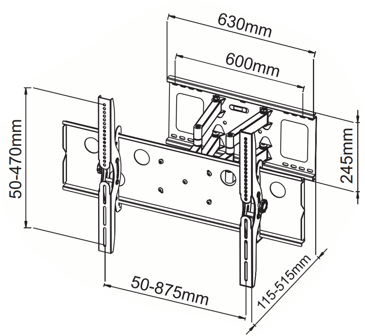 Digitek 32" - 60" Dual Arm Tilt, Swivel and Reach Universal LCD Bracket - 80KG 22PLB110B