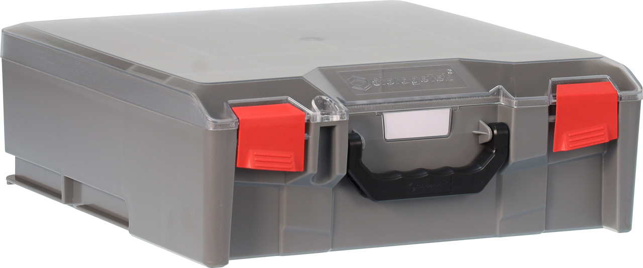 StorageTek Case Large Clear Lid PC c/w dividers-Grey 33STLC-GY