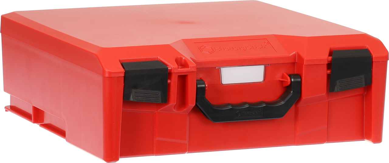 StorageTek Case Large ABS Lid c/w dividers-Red with Black Clasps 33STL-RD