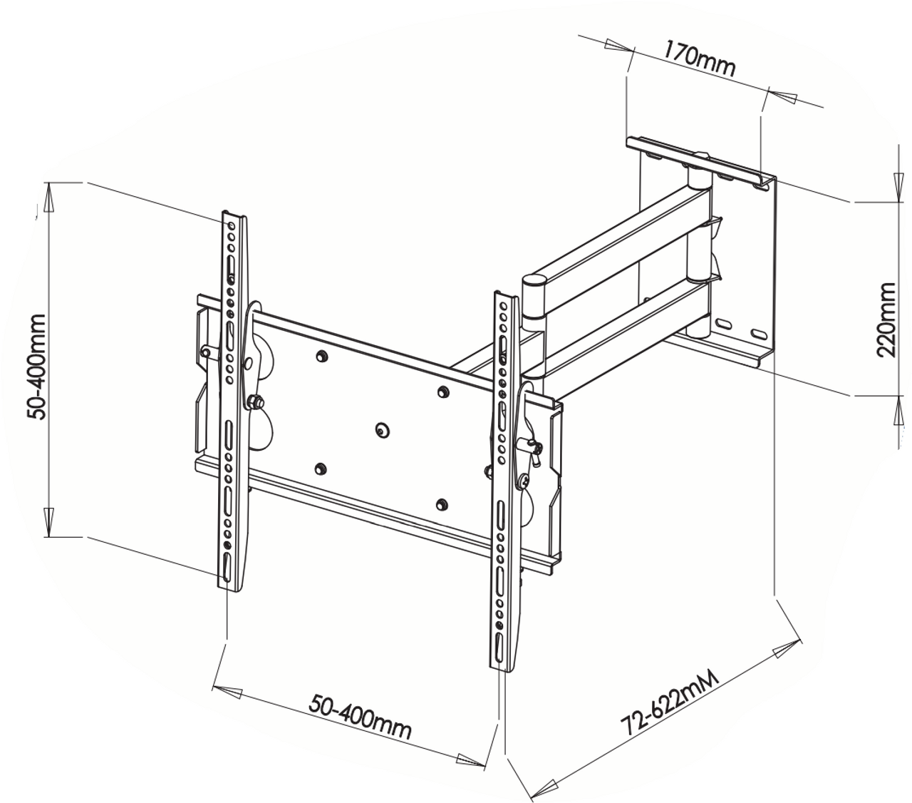 Digitek 32"- 47" Tilt, Swivel and Reach Universal LCD Bracket - 45KG 22PLB101EA