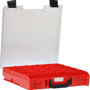 StorageTek Case Small Clear PC Lid-Red with Black Clasps 33STSC-RD