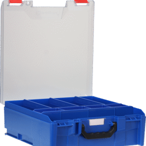 StorageTek Case Large Clear PC Lid c/w dividers-Blue 33STLC-BL