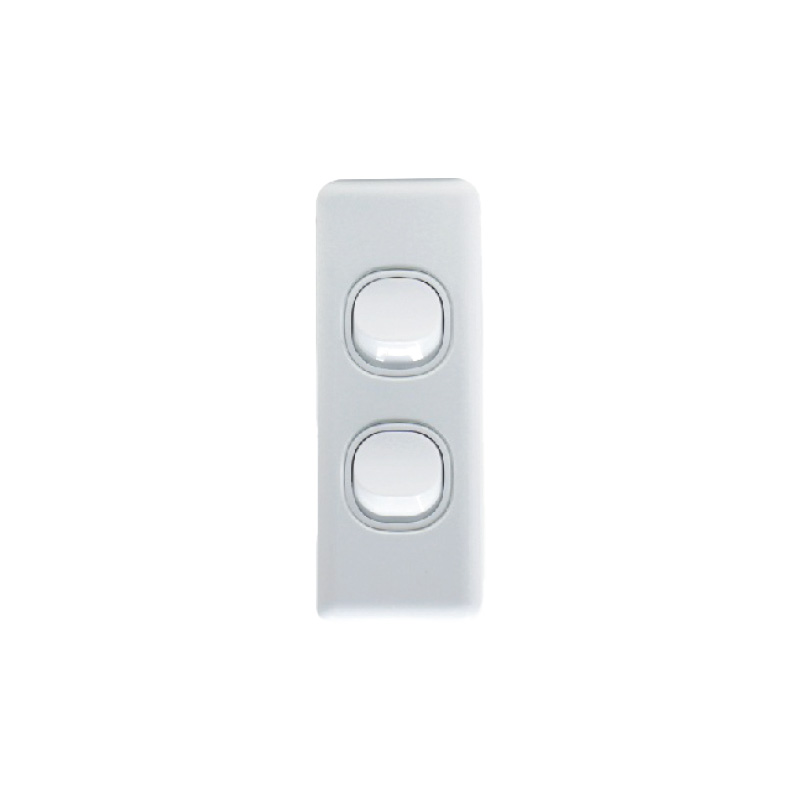 AVOL AVOL Architrave 2 Gang Light Switch | White ESW121