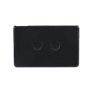 AVOL AVOL Power Point 2 Gang Single Pole | 250VAC 10A | Black | Horizontal ESW152B