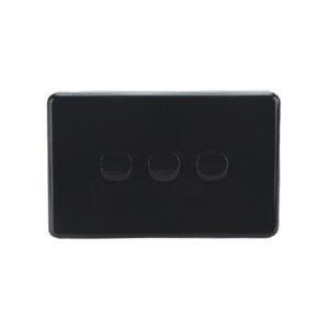 AVOL AVOL Power Point 3 Gang Single Pole | 250VAC 10A | Black | Horizontal ESW153B