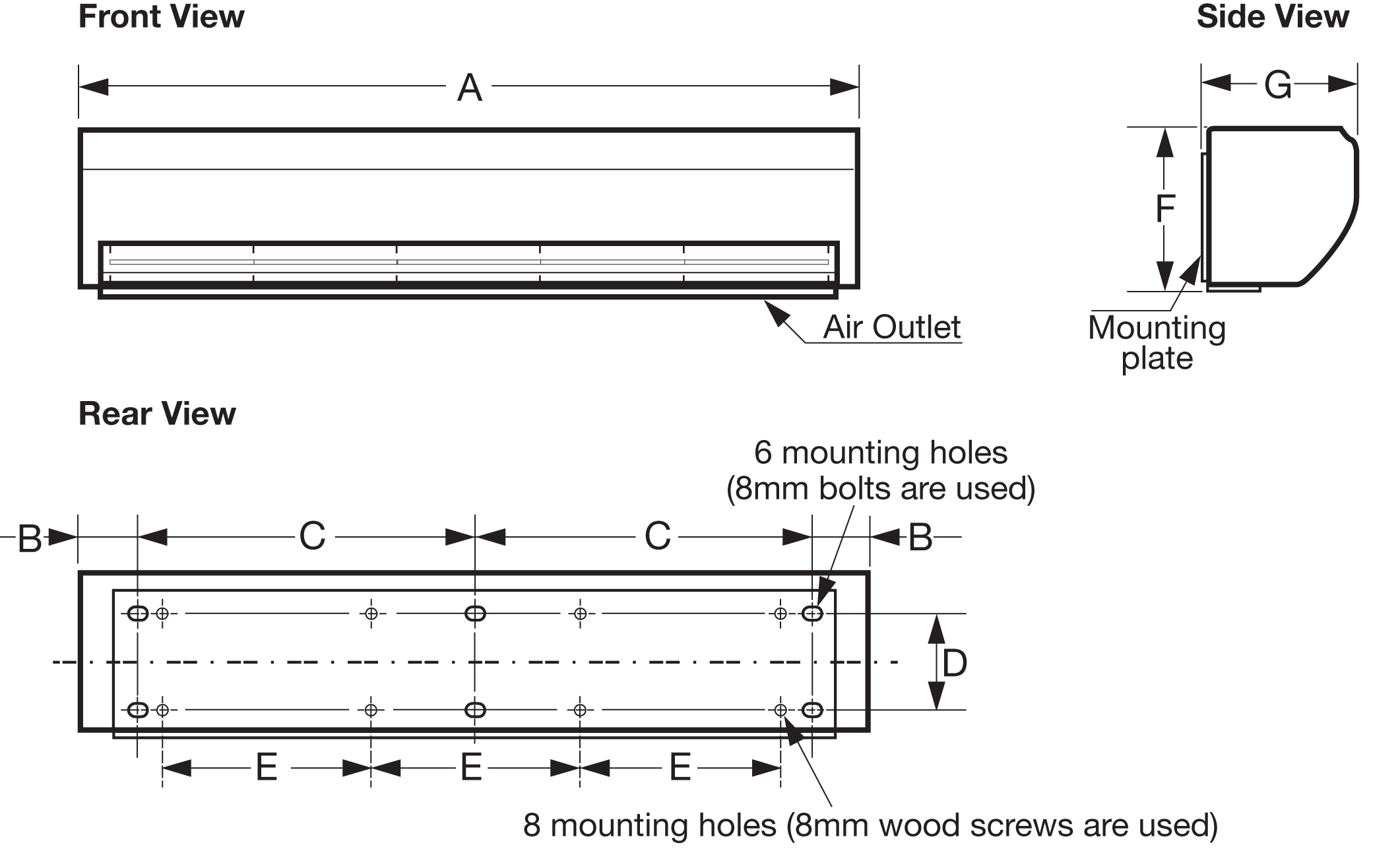 Fantech AIR CURTAINS SINGLE PHASE AC1209WS