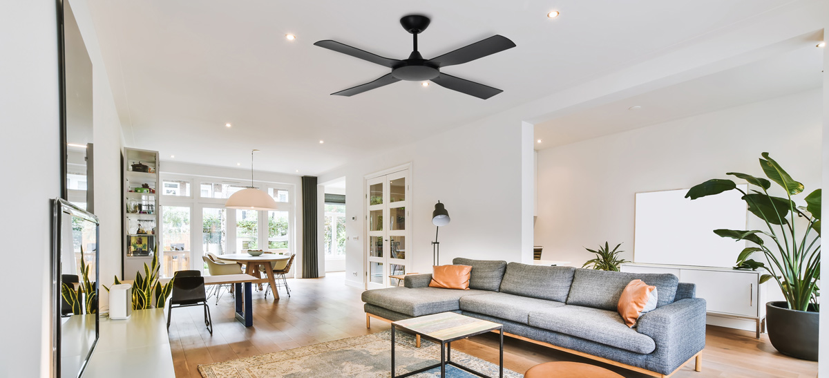 Fantech CAVALIER 4 BLADE DC CEILING FAN CAV48BKLED