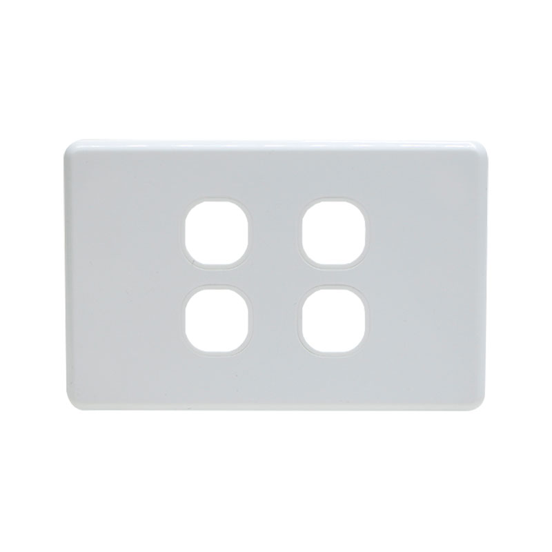 AVOL Grid Plate 4 Gang - White ESW104