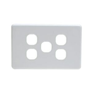 AVOL Grid Plate 5 Gang - White ESW105