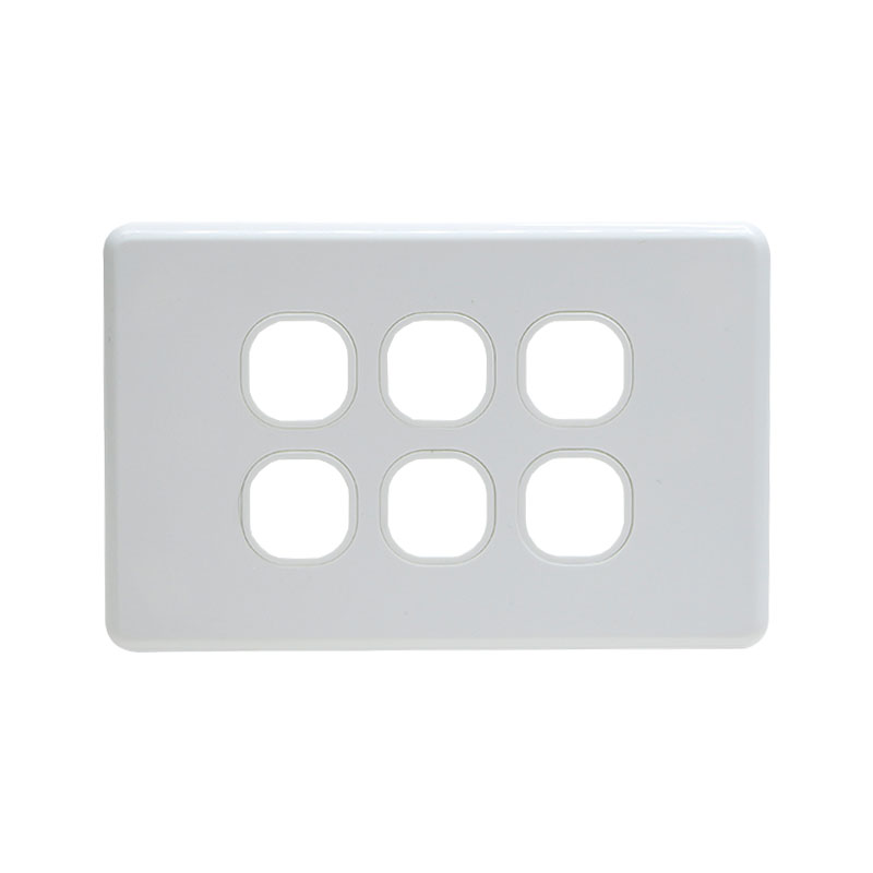 AVOL Grid Plate 6 Gang - White ESW106