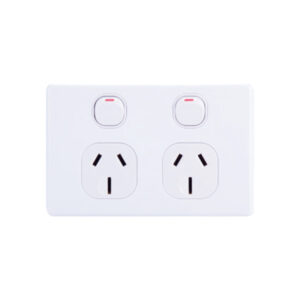 AVOL AVOL Power Point 2 Gang Double Pole | 250VAC 10A | White | Horizontal ESW162