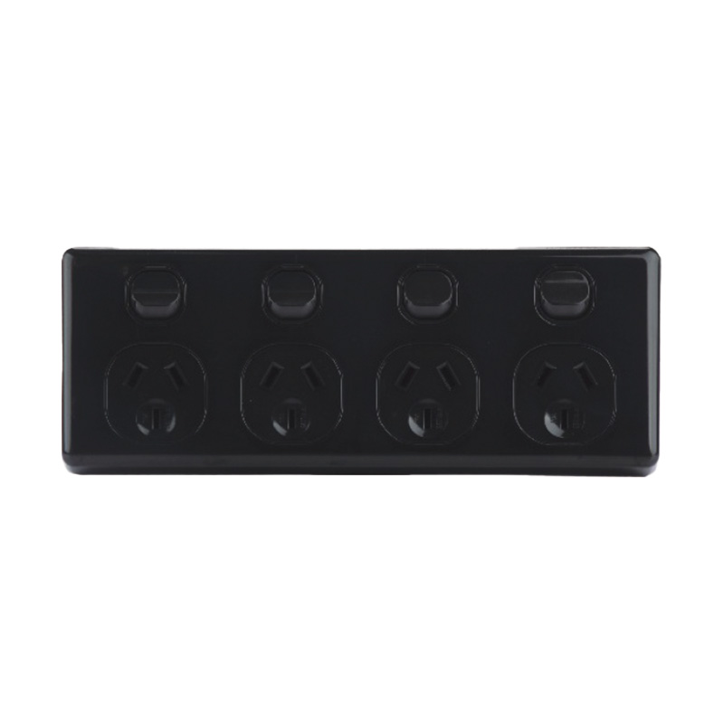 AVOL AVOL Power Point 4 Gang Double Pole | 250VAC 10A | White | Horizontal ESW184