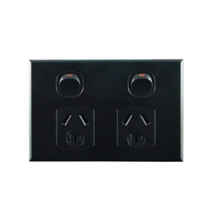 Connected Switchgear Basix S Series Double Power Point - Black CS-BS-POD10B