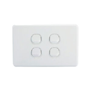 AVOL AVOL 4 Gang Light Switch 10A | White | Horizontal ESW144
