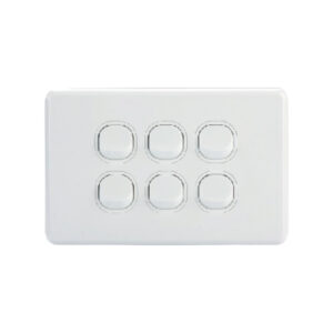 AVOL AVOL 6 Gang Light Switch 10A | White | Horizontal ESW146