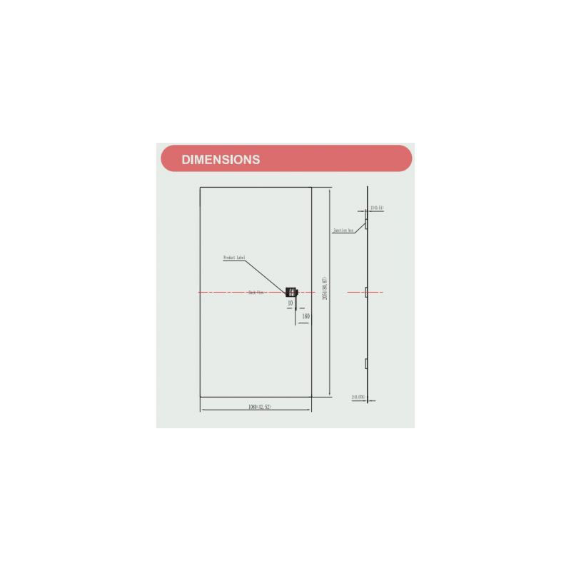 None Flexible Solar Panel 430W SLR-SP430W dimensions