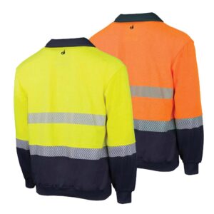 Arc flash Water Repellent Fleece Jumper Size 2XL Yellow Navy HRC2 10.6cal/cm2 - Bool ARC-FLEECE2-B-BW2350T1-YN-2XL