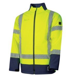 Softshell Jacket Yellow/Navy HRC2 Size 2XL Hi-Vis Flame Retardant D/N - Bool ARC-JACKET2-B-YN-2XL