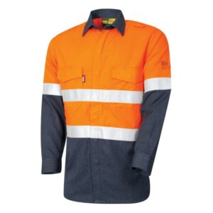 Arc flash Orange Navy D/N Shirt HRC2 Size 2XL 8.6cal/cm2 - Bool Parvotex ARC-SHIRT2-P-ON-2XL