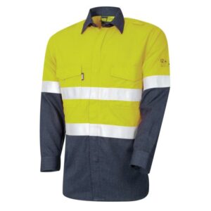 Arc flash Yellow Navy D/N Shirt HRC2 Size 2XL 8.6cal/cm2 - Bool Parvotex ARC-SHIRT2-P-YN-2XL