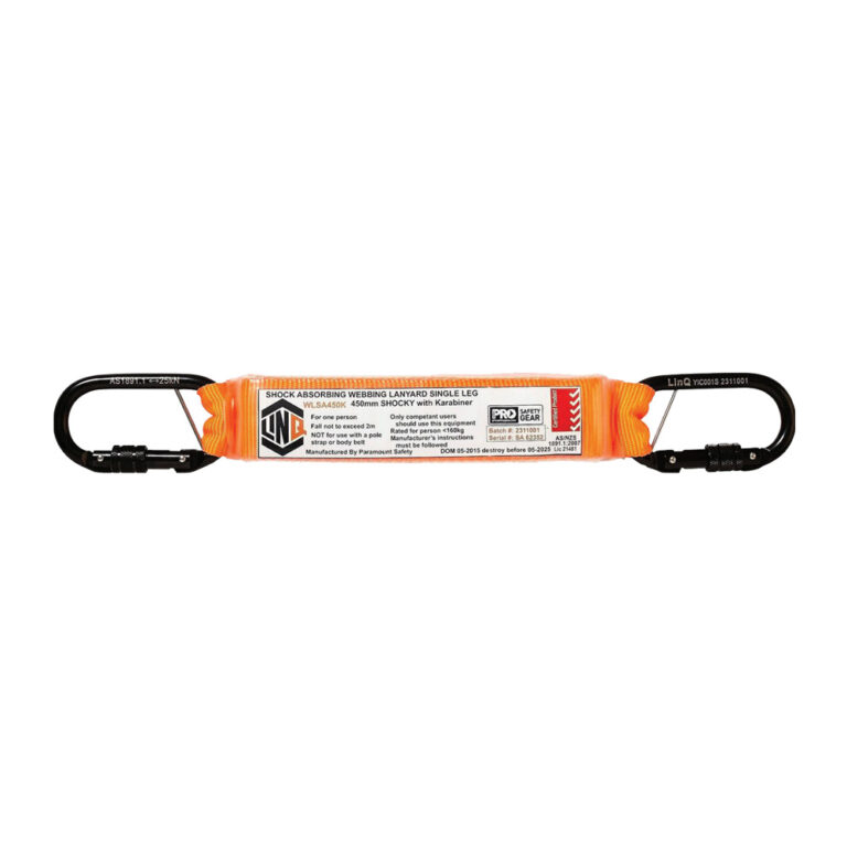 Absorber 450mm with 2 Screw Gate Karabiners - Linq LANYARD-L-ABS