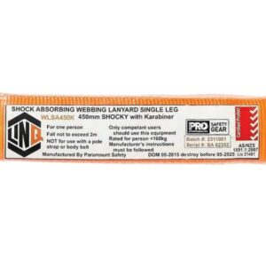 Absorber 450mm with 2 Screw Gate Karabiners - Linq LANYARD-L-ABS