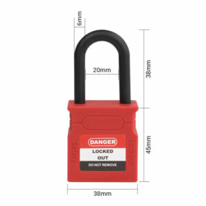 Red KD Padlock Nylon Shank 38mm - Volt Safety LOCKOUT-LOCK-NR-KD
