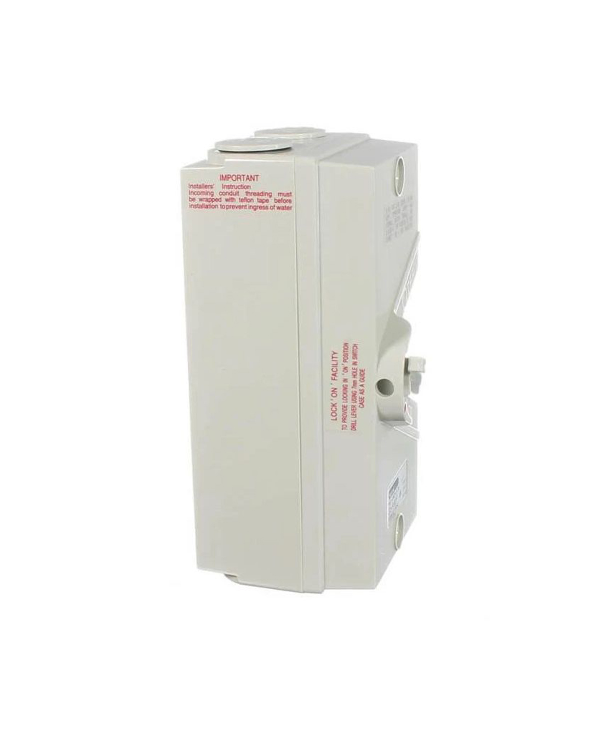 Three Pole 40 Amp Isolating Switch | IP66 Weather Protected