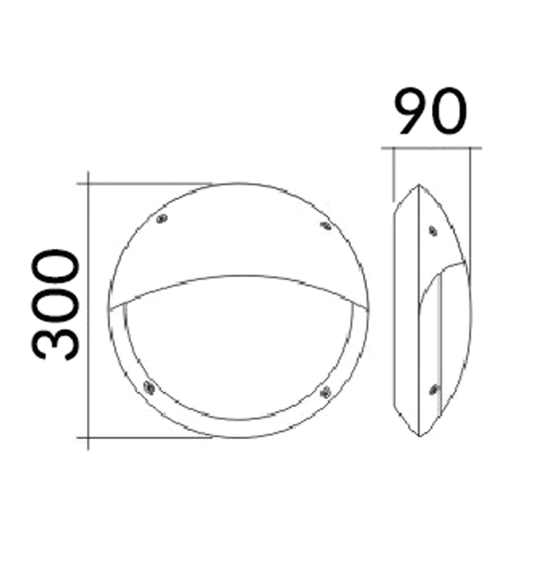 CLA BULK: Exterior LED Eyelid Black Bulkhead Light IP66 IK10 - Image 2