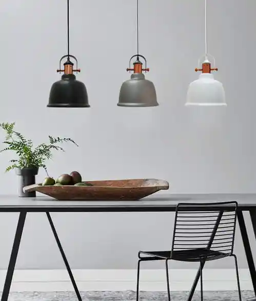 CLA ALTA: Industrial Bell Shape With Copper Highlights Pendant Lights - Image 4