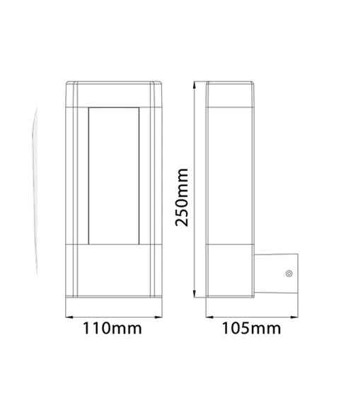 CLA AMUN: Exterior LED Matt Black Rectangular Surface Mounted Wall Light IP54 - Image 2