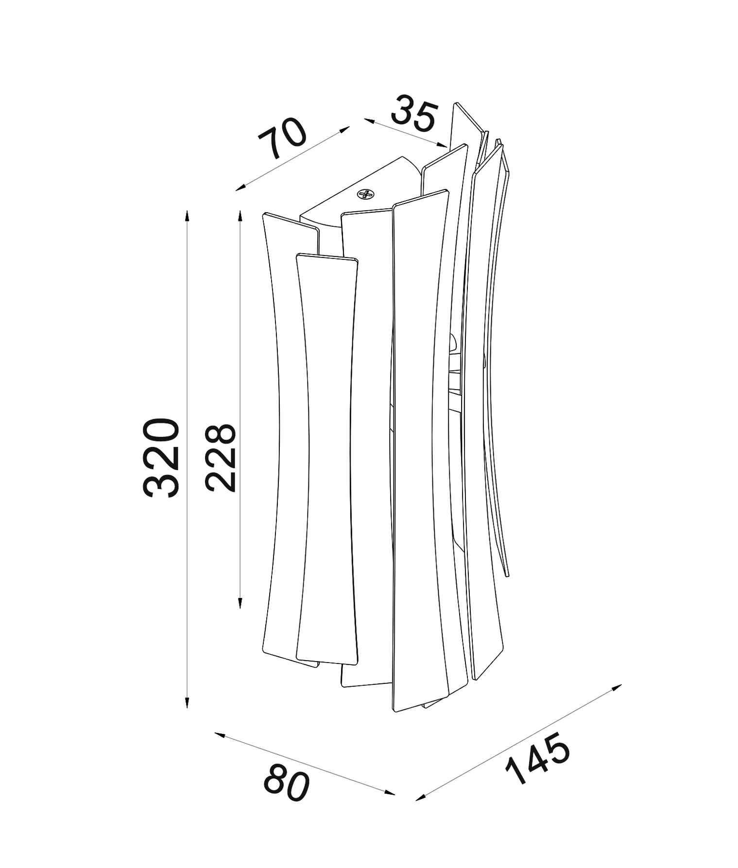 CLA BAGOTA: City Series LED Tri-CCT Interior Curved Shape Dimmable Wall Light