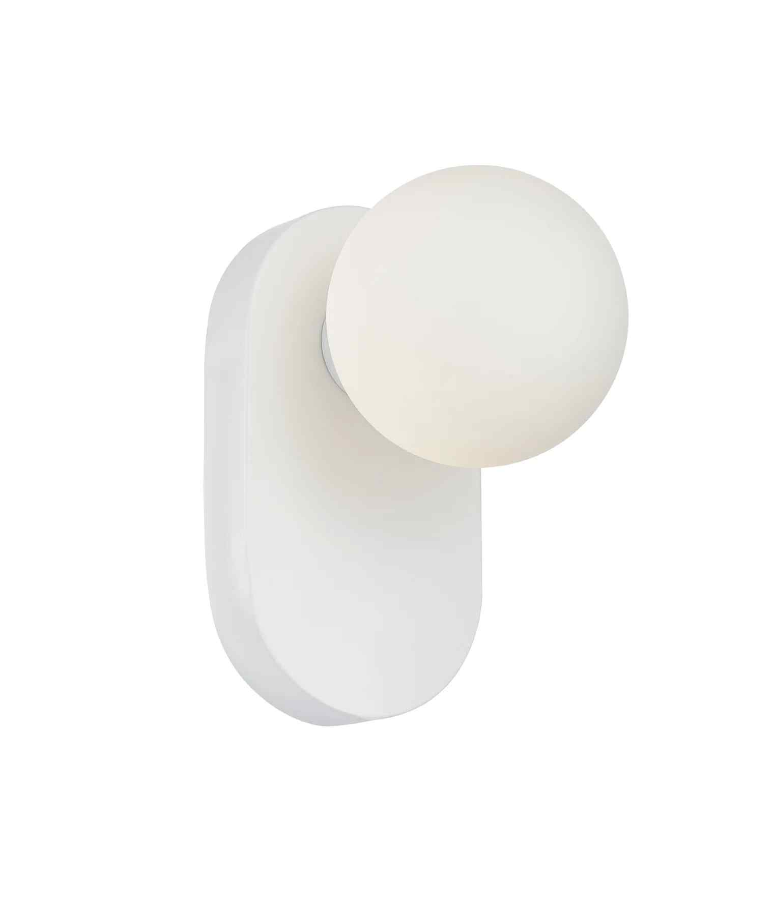 CLA BALLE: Interior Round Opal Diffuser with Oblong Base Wall Lights