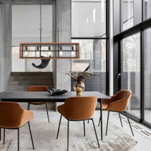CLA BANQUET: Retro Interior Rectangular Wood Frame Pendant Light