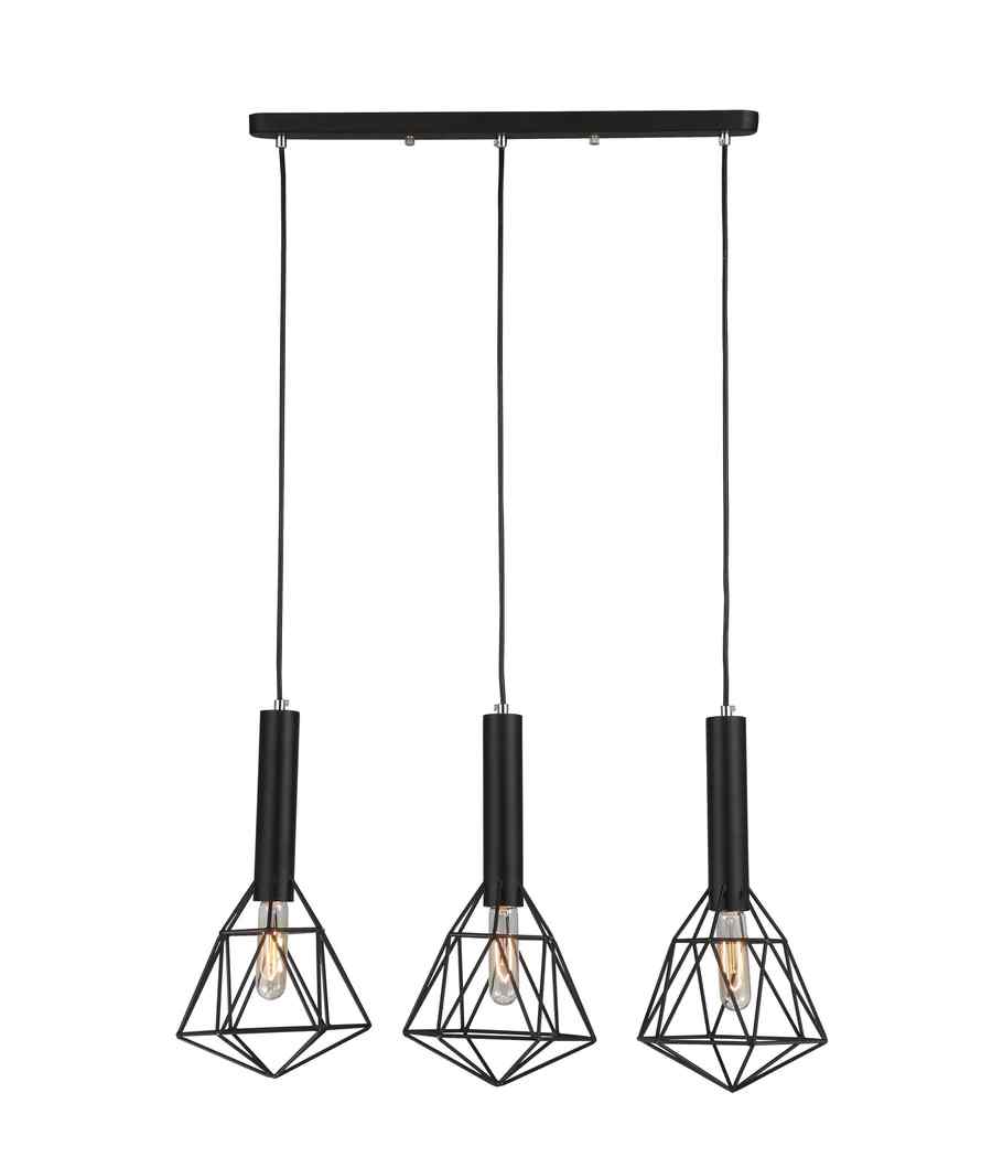 CLA BLACKBAND & WHITEBAND Pendant Light 3x Bird Cage With Bar Base