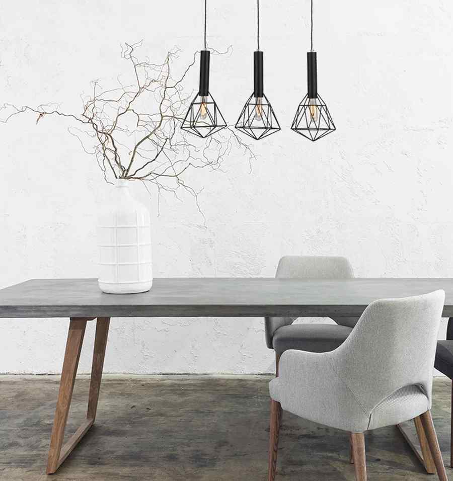 CLA BLACKBAND & WHITEBAND Pendant Light 3x Bird Cage With Bar Base