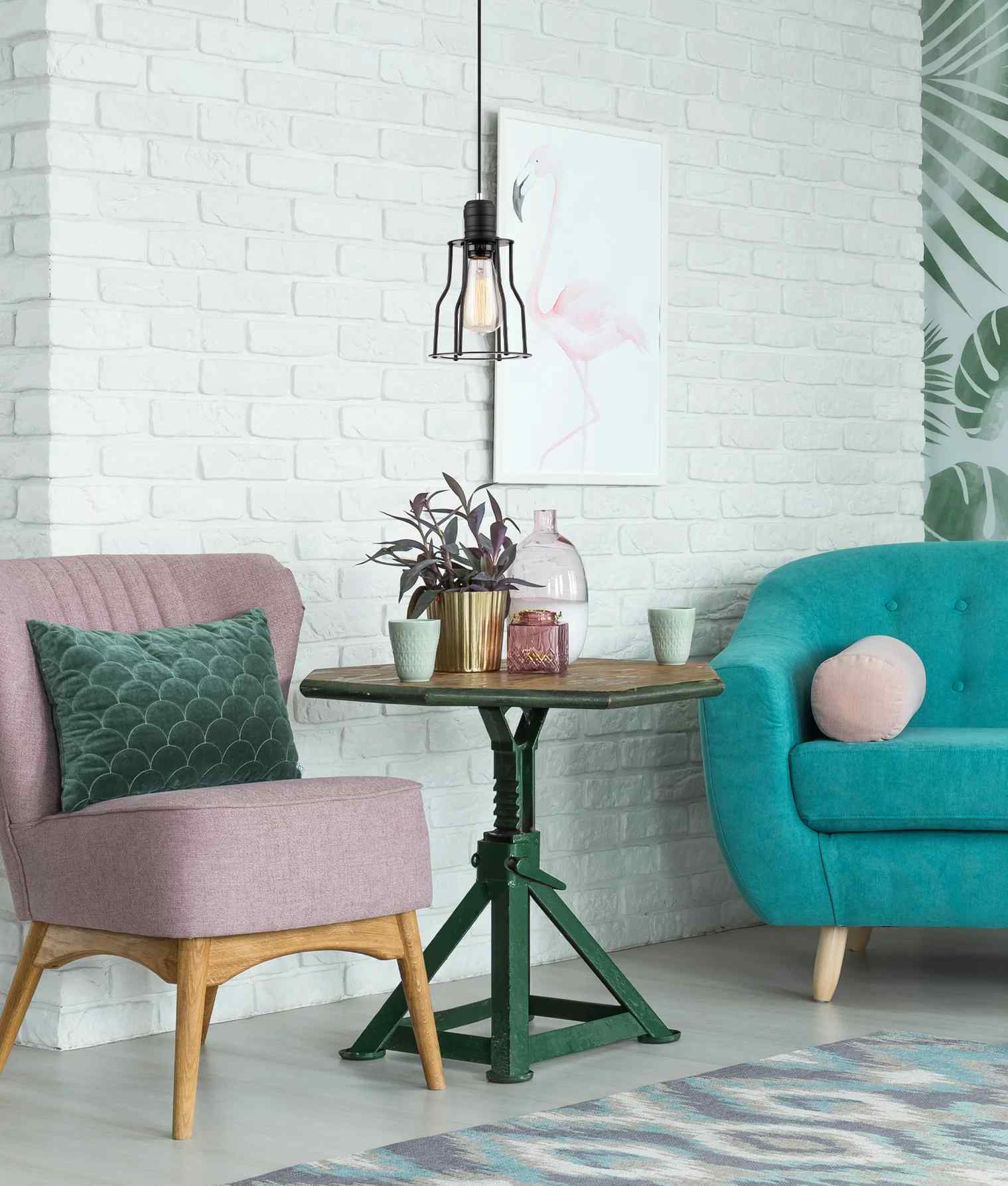 CLA BLACKBAND: Industrial Black Angled Bird Cage Pendant Light