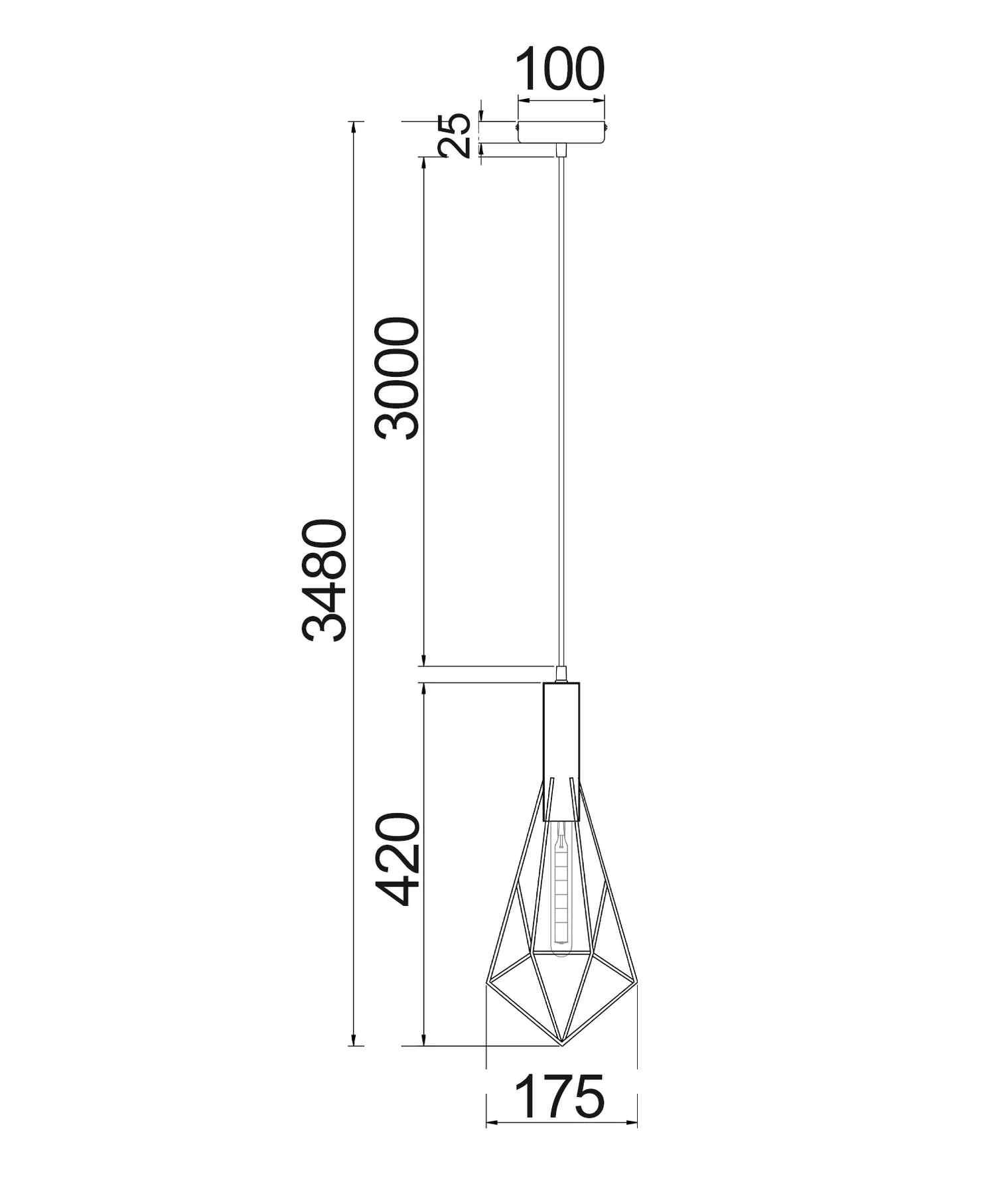 CLA BLACKBAND & WHITEBAND Small Diamond Shape Bird Cage Pendant Lights