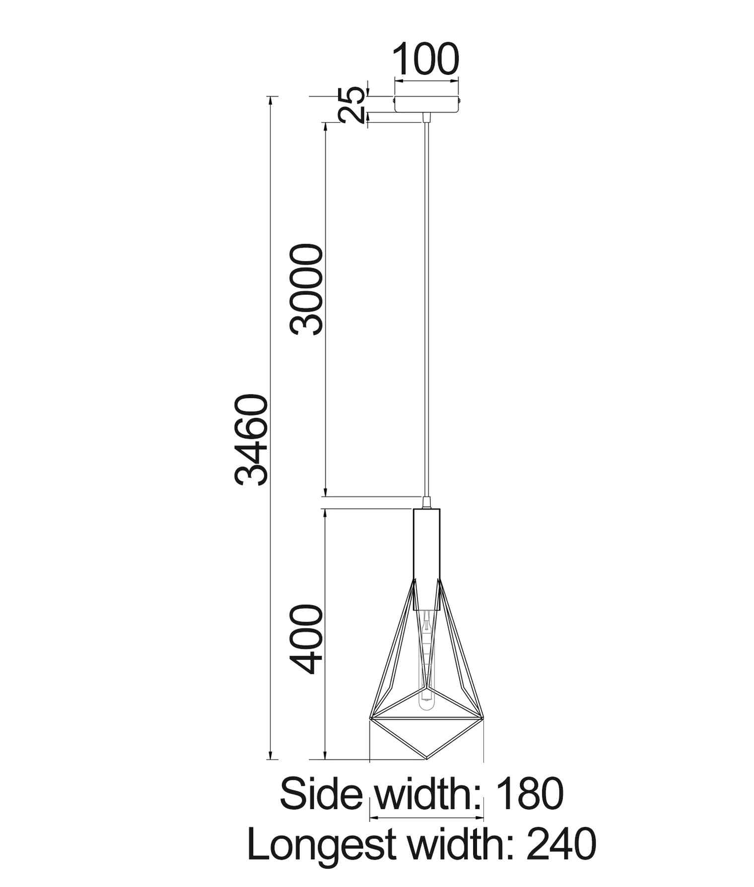 CLA BLACKBAND & WHITEBAND: Diamond Shape Bird Cage Pendant Lights