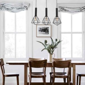 CLA BLACKBAND & WHITEBAND Pendant Light 3x Bird Cage With Bar Base