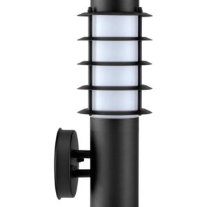 CLA BORDA: E27 Surface Mounted Louvred Black Bollard Lights IP44