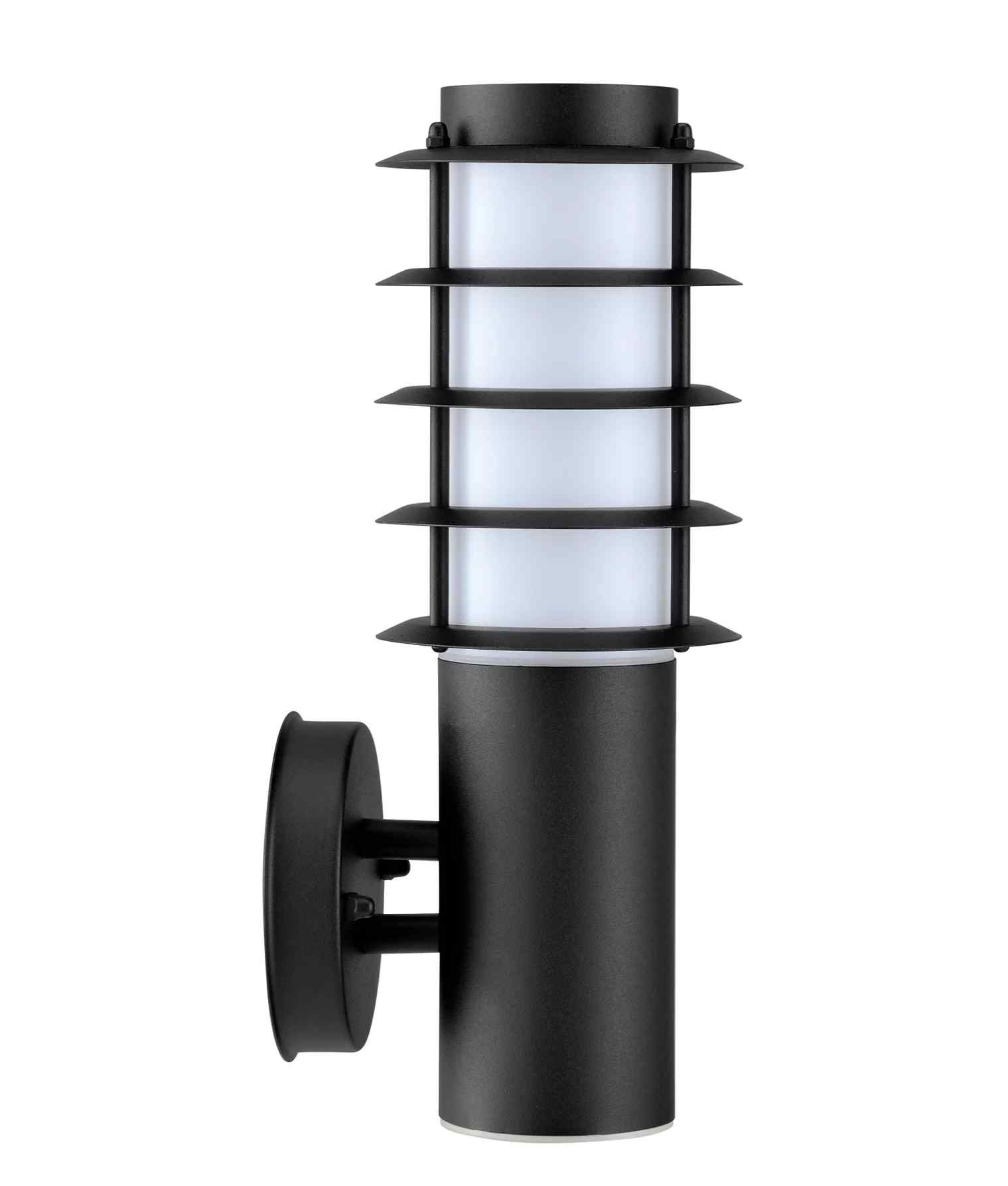 CLA BORDA: E27 Surface Mounted Louvred Black Bollard Lights IP44